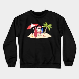 Santa Claus Surfing Hawaiian Crewneck Sweatshirt